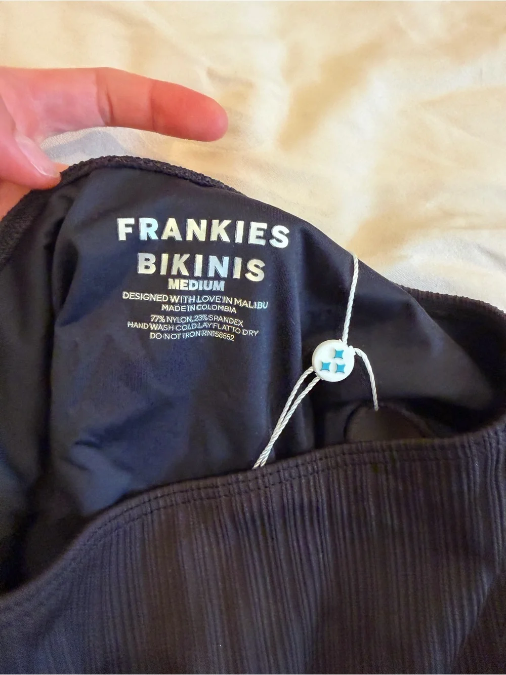 Frankies Bikinis Anne Plisse High Waisted Bikni Bottom